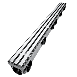 Ralo Trilho Linear Inox 1 Metro X 8 Cm Quintal Varanda Coleta de Água da Chuva Multi Saídas 50mm ( 8 - 2