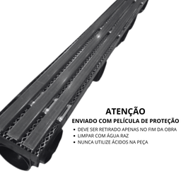 Ralo Trilho Linear Inox 1 Metro X 8 Cm Quintal Varanda Coleta de Água da Chuva Multi Saídas 50mm ( 8 - 4