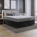 Ver imagem 5 de Cama Box Baú Queen Bipartido Preto + Colchão Life D33 Pillow Top 61x158x198cm Cinza- e-Shop Casa