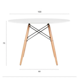 Jogo Jantar Sala Cozinha Mesa Redonda 100cm Eiffel Branco com 4 Cadeiras Leda Wood Preta - 7