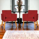 Ver imagem 4 de Kit 8 Poltronas Nina para Recepção Suede Cores Pé Palito 30cm Castanho - Suede