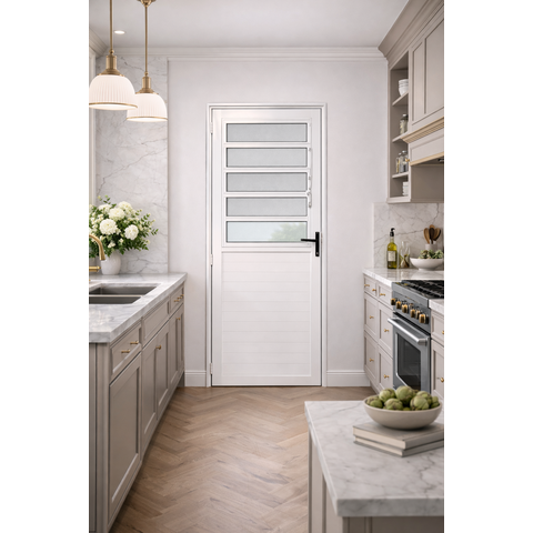 Porta Basculante Lambril Alumínio Branco 210x80 Lado Esquerdo