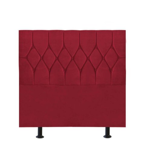 Cabeceira Estofada Istambul Capitonê 90cm Solteiro Box Quarto Corino Vermelho - Gat Magazine