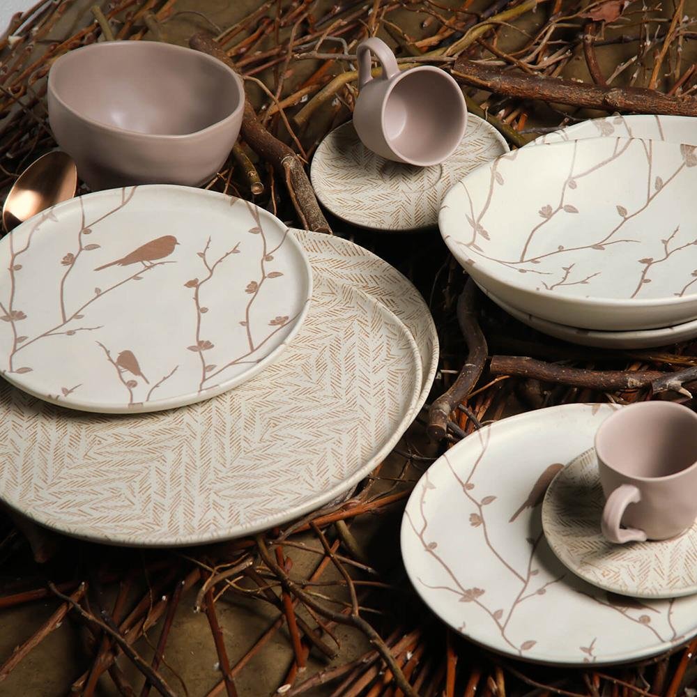 CONJUNTO C/ 6 PRATOS RASO BIO STONEWARE LUAR Ø 27,5cm - 2