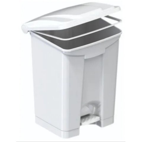 LIXEIRA COM PEDAL POLIPROPILENO BRANCA - 50 LITROS