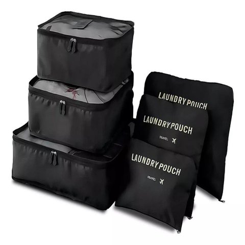 Organizador Mala Viagem Kit Completo 6 Peças Necessaire Porta Guarda Roupas Sapatos Biquini