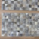 Ver imagem 3 de Kit Passadeira 70x40cm em Couro Tons Cinza Claro Quadriculado Placas 5cm