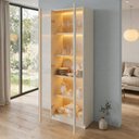 Ver imagem 4 de Cristaleira 2 Portas de Vidro 4 Prateleiras com LED CR6605 Yescasa Branco