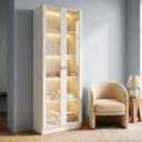 Ver mais imagens de Cristaleira 2 Portas de Vidro 4 Prateleiras com LED CR6605 Yescasa Branco