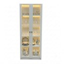 Ver imagem 2 de Cristaleira 2 Portas de Vidro 4 Prateleiras com LED CR6605 Yescasa Branco