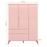 Roupeiro Melinda Rosê 3 Portas e 2 Gavetas com Pés Phoenix Baby - 2