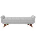 Ver imagem 3 de Puff Recamier Decorativo com Pés em Madeira 140 Cm Itália P05 Linho Cinza - Lyam Decor