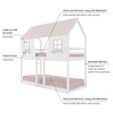 Ver imagem 2 de Beliche Montessoriano Casinha Encantada Madeira Maciça Branco/rosa | Housin