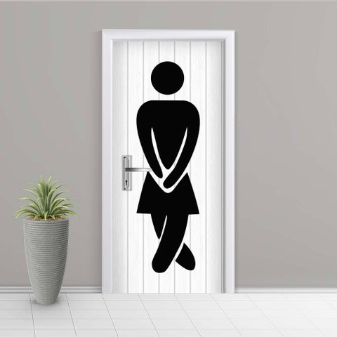 Adesivo de Porta Banheiro Feminino 1 Arte Destaque P - 0,73 X 2.13 Metros
