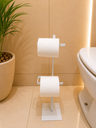 Ver imagem 2 de Suporte de Papel Higiênico Branco Premium de Chão Turim Barra Chata Reforçado para Banheiros