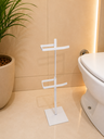 Ver imagem 3 de Suporte de Papel Higiênico Branco Premium de Chão Turim Barra Chata Reforçado para Banheiros