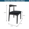Cadeira Elbow Chair Carina Or Design 47 Cm (larg) Madeira Preta Assento em Poliuretano (pu) Preto - 4