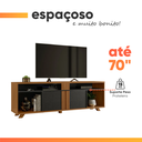 Ver imagem 5 de Rack Bancada para Tv até 70 Polegadas 1,80m Nt 1290 Preto / Freijó