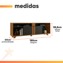 Ver imagem 3 de Rack Bancada para Tv até 70 Polegadas 1,80m Nt 1290 Preto / Freijó