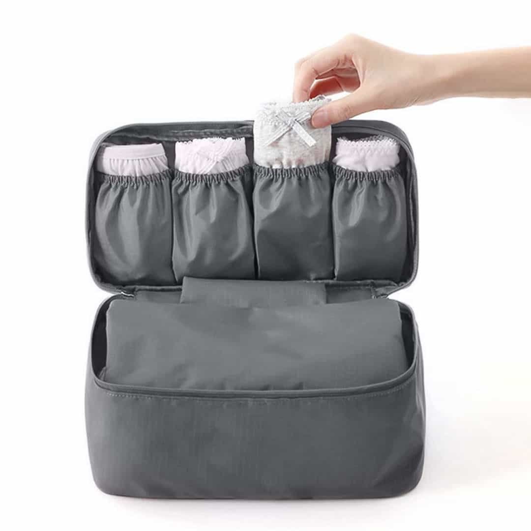 Necessaire Impermeável para Roupas Íntimas Maloa:cinza - 2