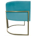 Ver imagem 6 de Poltrona Decorativa Recepção Luna Suede Base Ferro Champagne