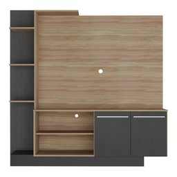 Estante com Painel TV 55" e 2 portas França Multimóveis BR2473 Duna/Preto - 6