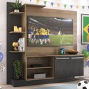 Ver imagem 1 de Estante com Painel TV 55" e 2 portas França Multimóveis BR2473 Duna/Preto