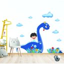 Ver imagem 1 de Adesivo de Parede Infantil Dinossauro Brontossauro e Menino