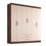 Guarda Roupa Casal Kioto 6 Portas 2 Gav Chocolate-off White Chocolate-off White - 2