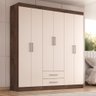 Guarda Roupa Casal Kioto 6 Portas 2 Gav Chocolate-off White Chocolate-off White - 1