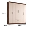 Guarda Roupa Casal Kioto 6 Portas 2 Gav Chocolate-off White Chocolate-off White - 3
