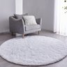 Tapete Saturs Shaggy Pelo Alto Branco  Redondo 140 cm Tapete para Sala e Quarto - 1