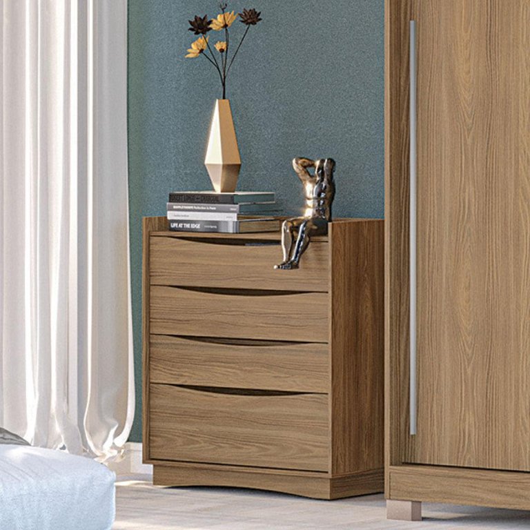 Cômoda com 3 Gavetas e 1 Gavetão - Nogueira Cômoda com 3 Gavetas e 1 Gavetão - Nogueira