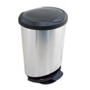 Ver imagem 1 de Lixeira Com Pedal E Borda 45 Litros Prata Label 25744