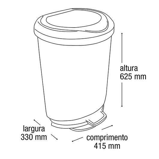 Lixeira Com Pedal E Borda 45 Litros Prata Label 25744 - 4