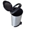 Lixeira Com Pedal E Borda 45 Litros Prata Label 25744 - 3
