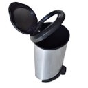 Ver imagem 3 de Lixeira Com Pedal E Borda 45 Litros Prata Label 25744