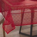 Ver imagem 2 de Toalha Mesa Retangular Renda Interlar Color Vermelho 6 Lugares