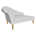 Ver imagem 4 de Recamier Divã Pés Palito para Sala Cecilia 1.60cm Corano Branco - Incasa Decor