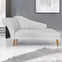 Ver imagem 2 de Recamier Divã Pés Palito para Sala Cecilia 1.60cm Corano Branco - Incasa Decor