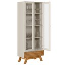 Ver imagem 7 de Cristaleira 2 Portas Com Gaveta Marcela L06 Nature/Off White - Mpozenato