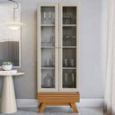 Ver imagem 3 de Cristaleira 2 Portas Com Gaveta Marcela L06 Nature/Off White - Mpozenato