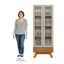 Ver imagem 6 de Cristaleira 2 Portas Com Gaveta Marcela L06 Nature/Off White - Mpozenato