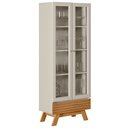 Ver imagem 1 de Cristaleira 2 Portas Com Gaveta Marcela L06 Nature/Off White - Mpozenato