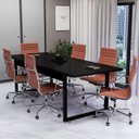 Ver imagem 1 de Mesa de Reunião 190x80cm com Pé de Ferro Ideal para Escritórios Salas Corporativas e Home Office:pre