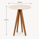 Ver imagem 2 de Conjunto Bistrô Oslo Mesa e 3 Banquetas Estrutura em Madeira Assentos Estofados em Linho e Courino