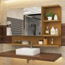 Ver imagem 2 de Armário Banheiro Espelheira 1 Porta 60x45 Multiuso Cleopatra Nature