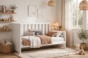 Ver imagem 3 de Berço Liza 3 em 1 com Colchão Mini Cama Sofazinho Branco/ Branco Amadeirado