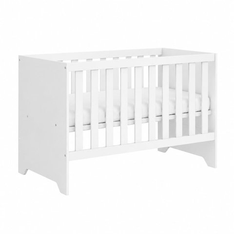 Berço Liza 3 em 1 com Colchão Mini Cama Sofazinho Branco/ Branco Amadeirado