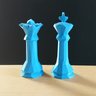 Estatuetas Rei e Rainha - Peças decorativas De Xadrez - Decoração - Toque 3D:Azul Claro - 1